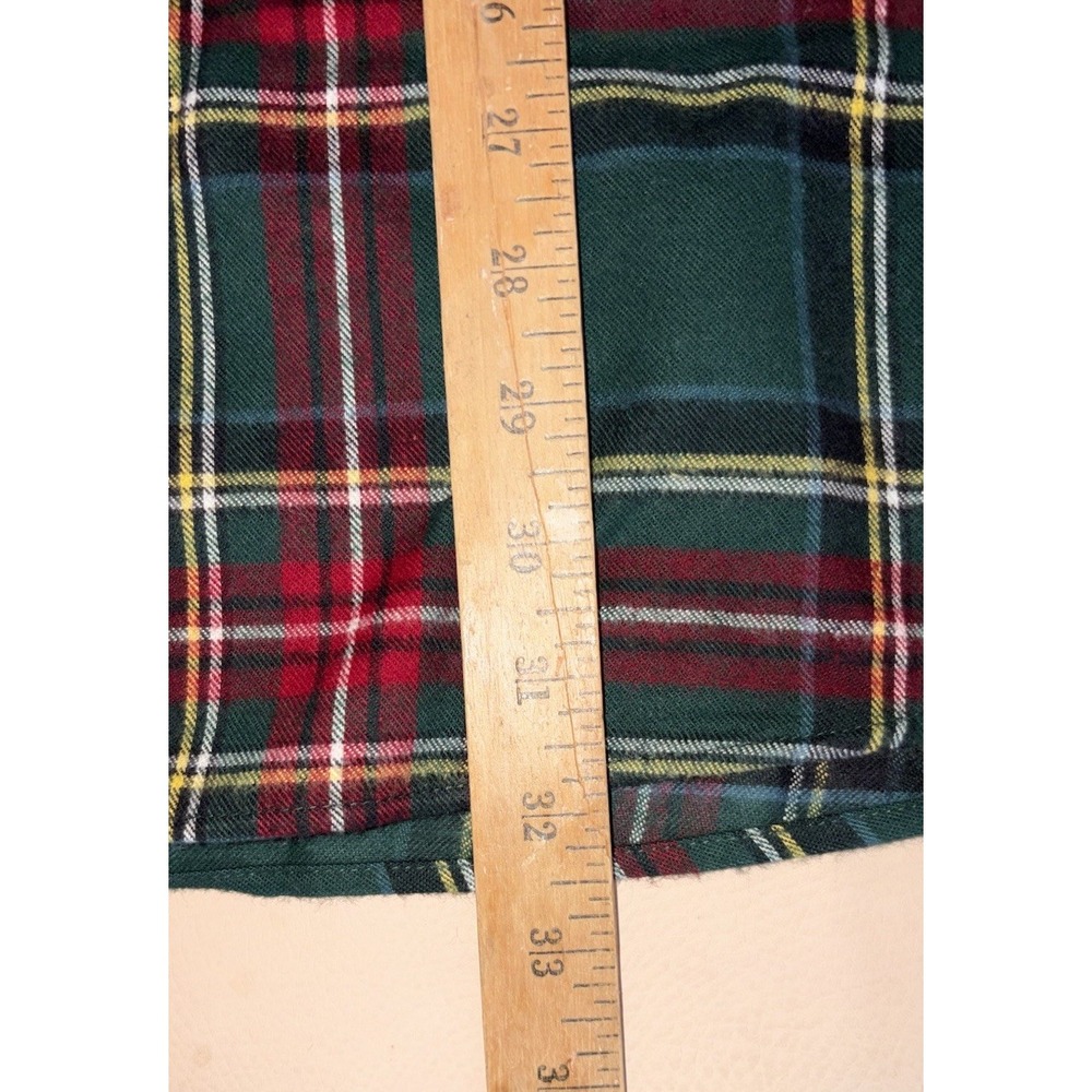 LL Bean Mens Flannel XXL 2XL Button Down Slightly Fitted Plaid Green Red - Picture 5 of 7